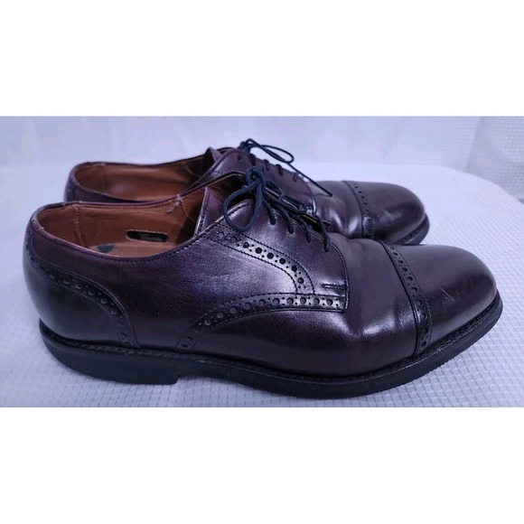 Allen Edmonds Clifton Leather Lace Up Burgundy Oxford Dress Shoes Mens size 9 B - Picture 5 of 11